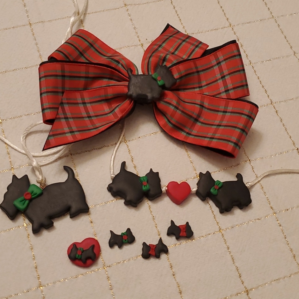Vintage gymboree scottie dog bow Barrett and charm